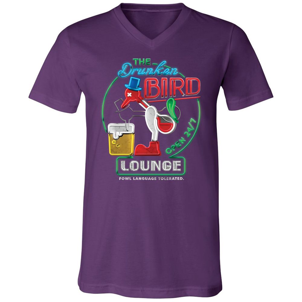 Unisex V-Neck T-Shirt - 7BZXF5NS - Team Purple - 9