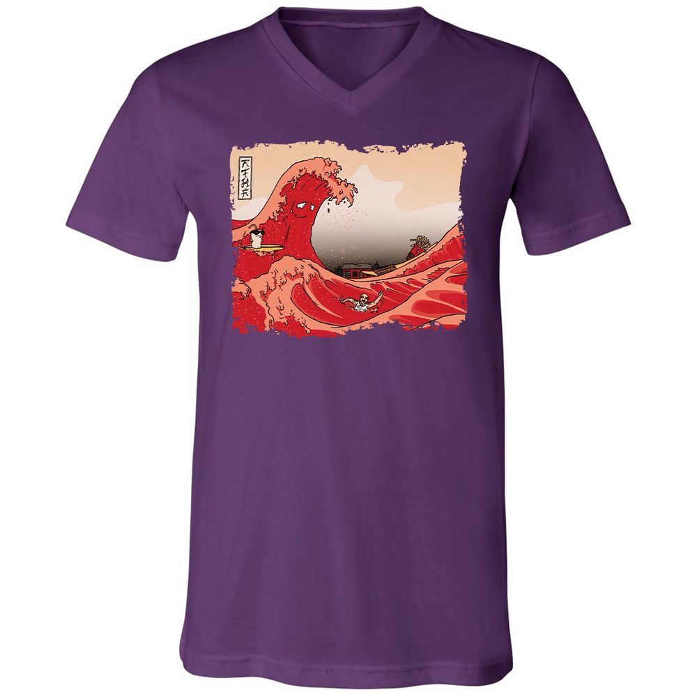 Unisex V-Neck T-Shirt - M1HUX3V8 - Team Purple - 9