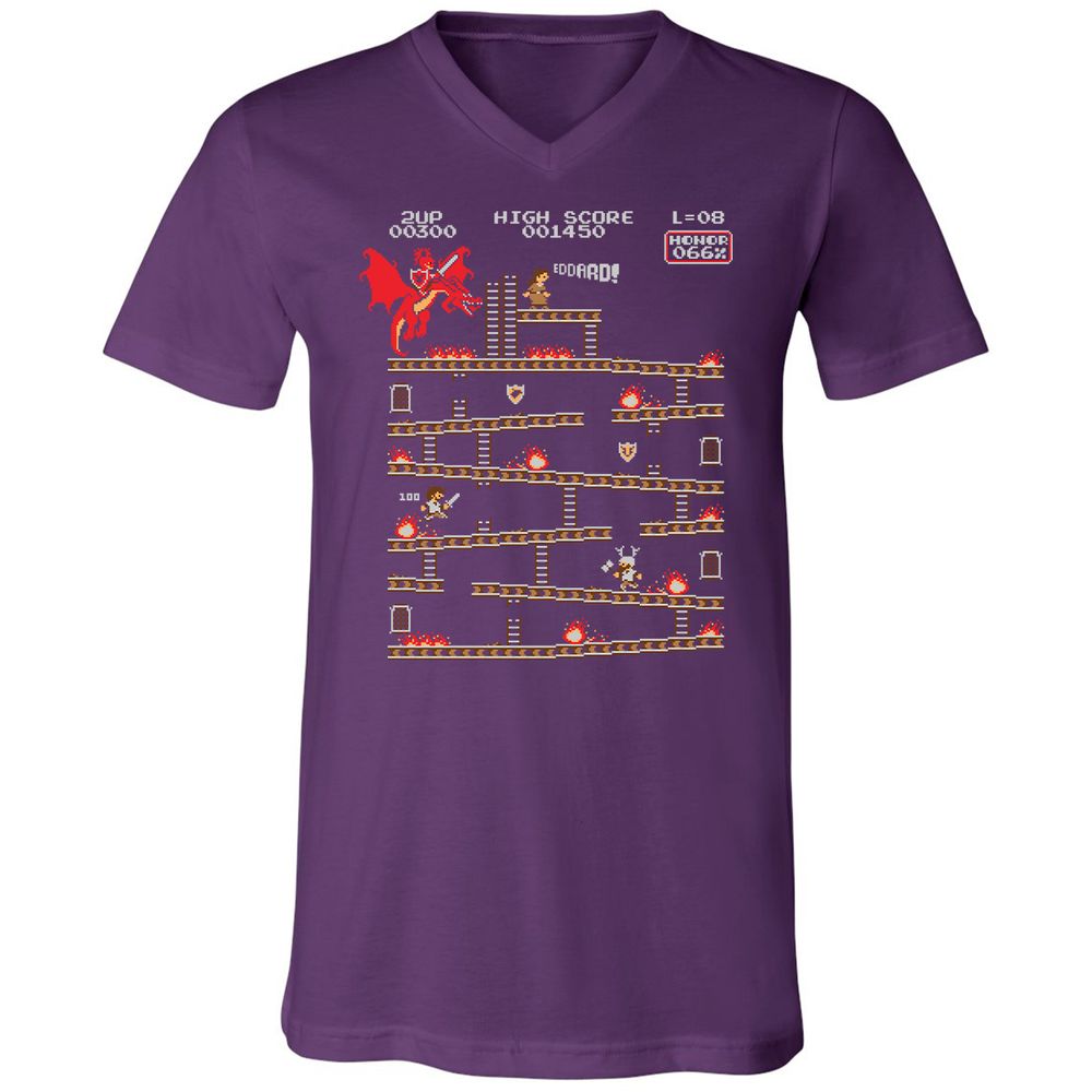 Unisex V-Neck T-Shirt - YJNM7NTU - Team Purple - 9