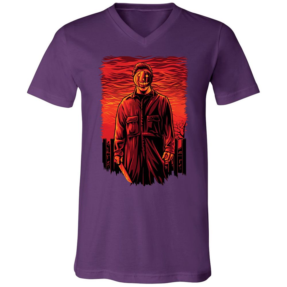 Unisex V-Neck T-Shirt - F22K7U5P - Team Purple - 9
