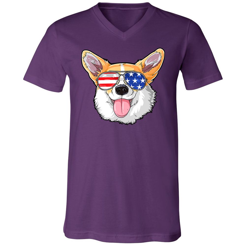 Unisex V-Neck T-Shirt - Z7UHBU8C - Team Purple - 9