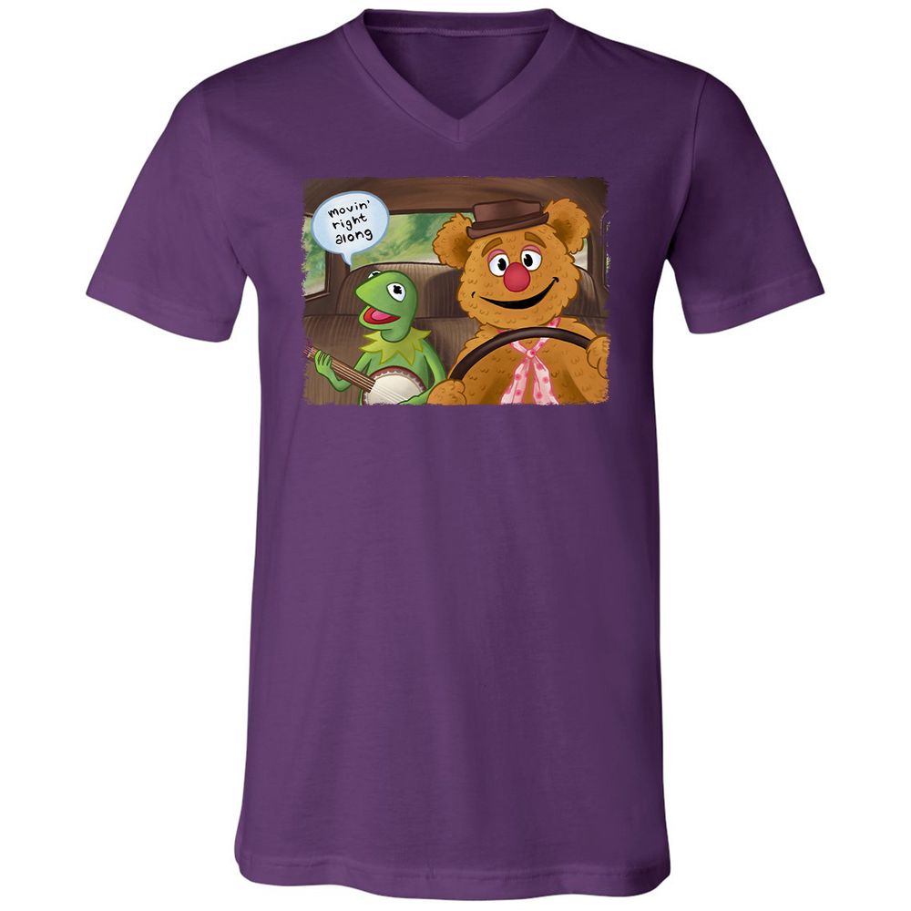 Unisex V-Neck T-Shirt - 3V6A45SJ - Team Purple - 9