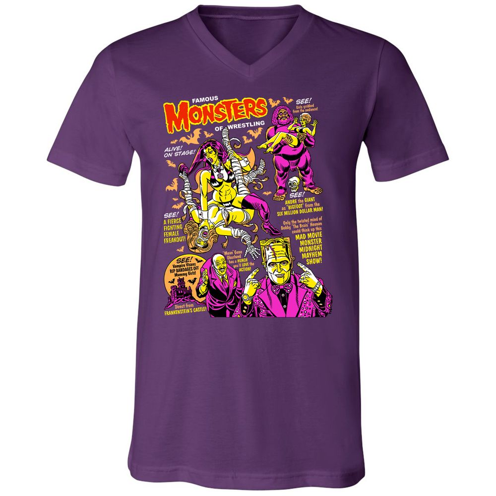 Unisex V-Neck T-Shirt - R3VU4U6T - Team Purple - 9