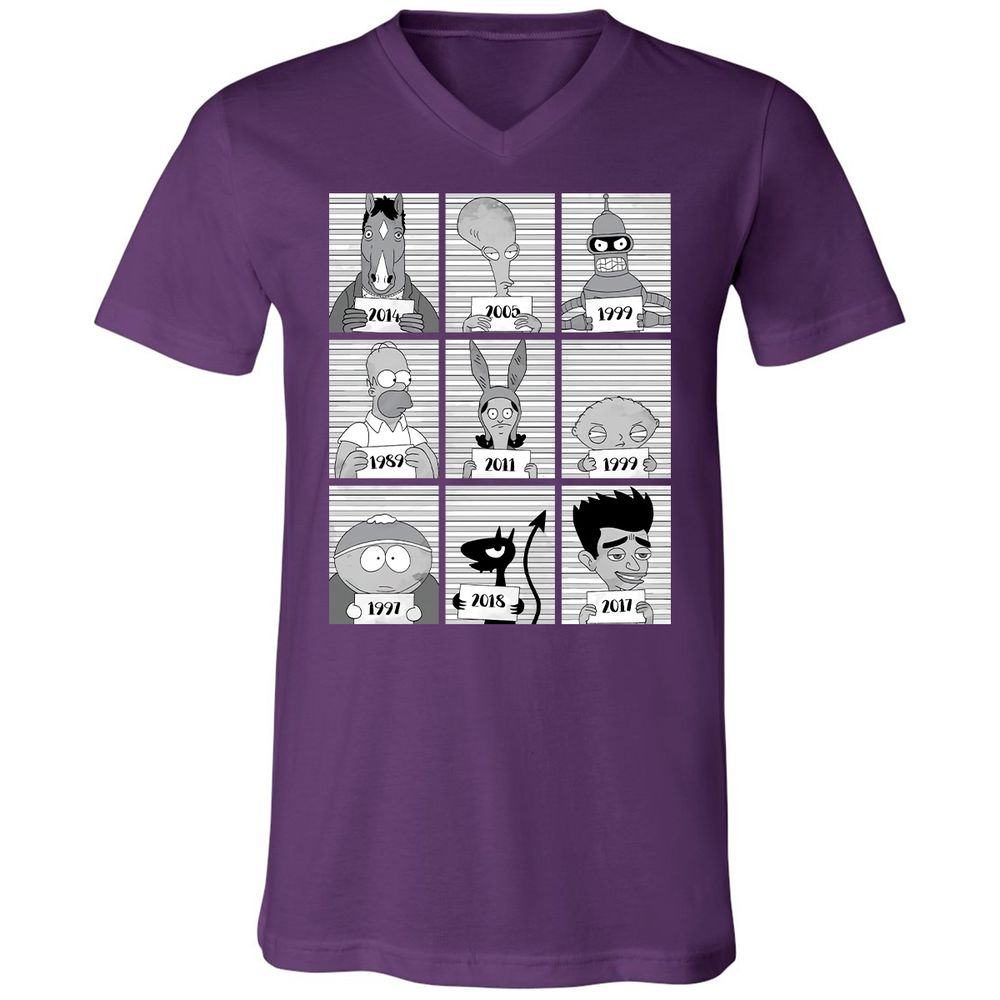 Unisex V-Neck T-Shirt - 1KDQWHJY - Team Purple - 9