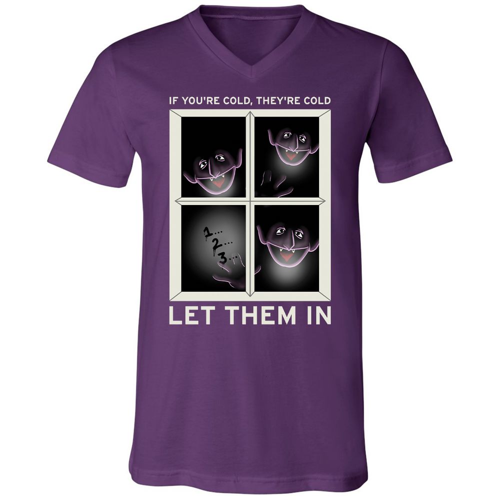 Unisex V-Neck T-Shirt - ABJAHFVL - Team Purple - 9
