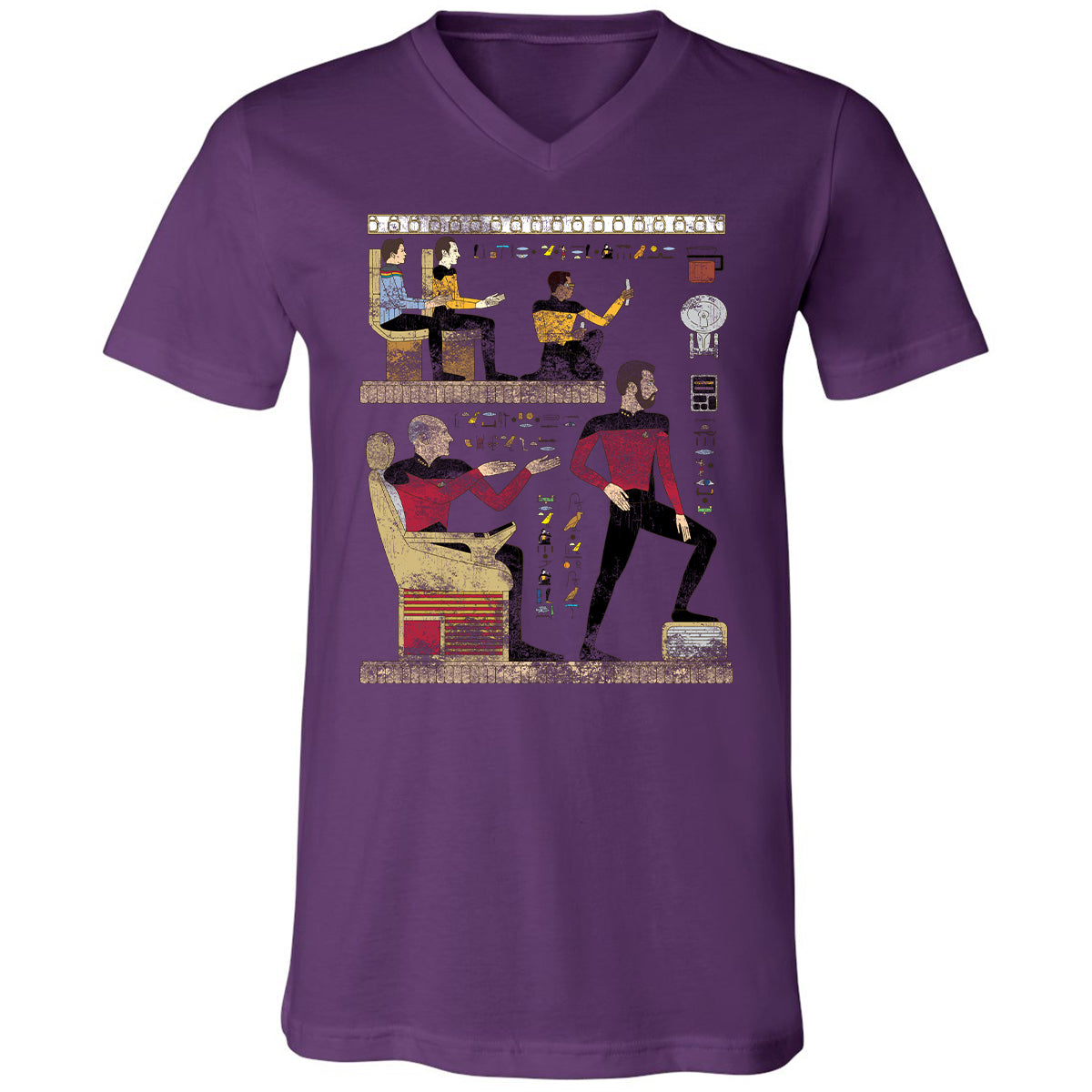 Unisex V-Neck T-Shirt - YGG9BPS4 - Team Purple - 9