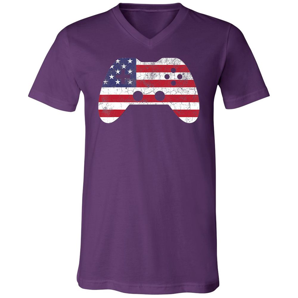 Unisex V-Neck T-Shirt - SKTKF55Q - Team Purple - 9