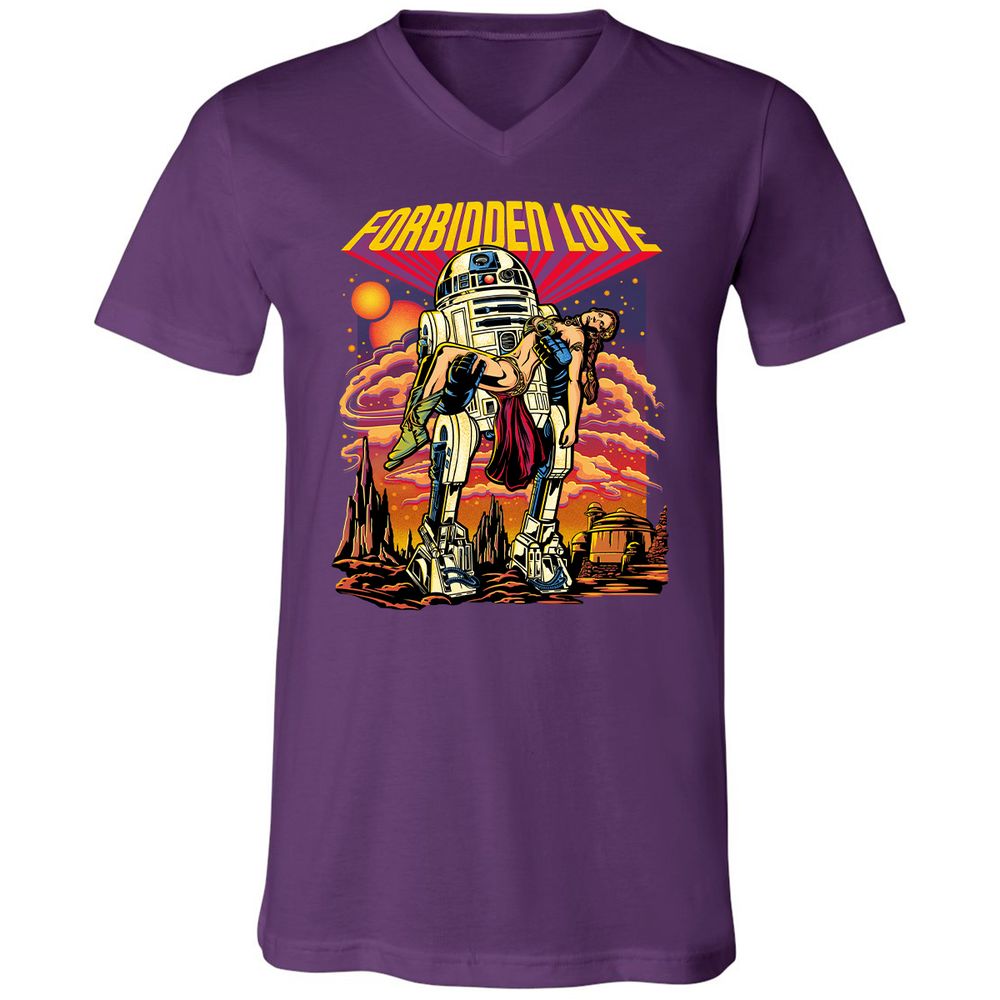 Unisex V-Neck T-Shirt - 52Q8M3QB - Team Purple - 9