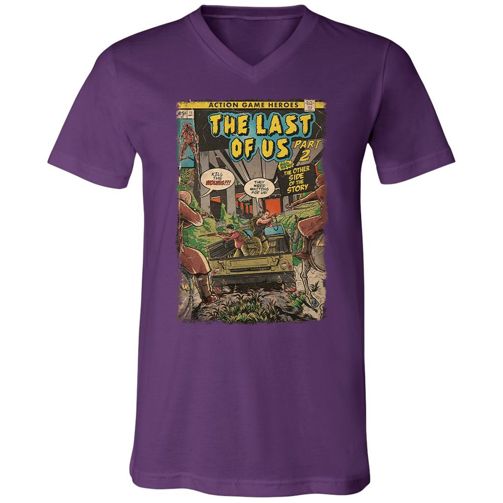 Unisex V-Neck T-Shirt - QBN8K7VB - Team Purple - 9