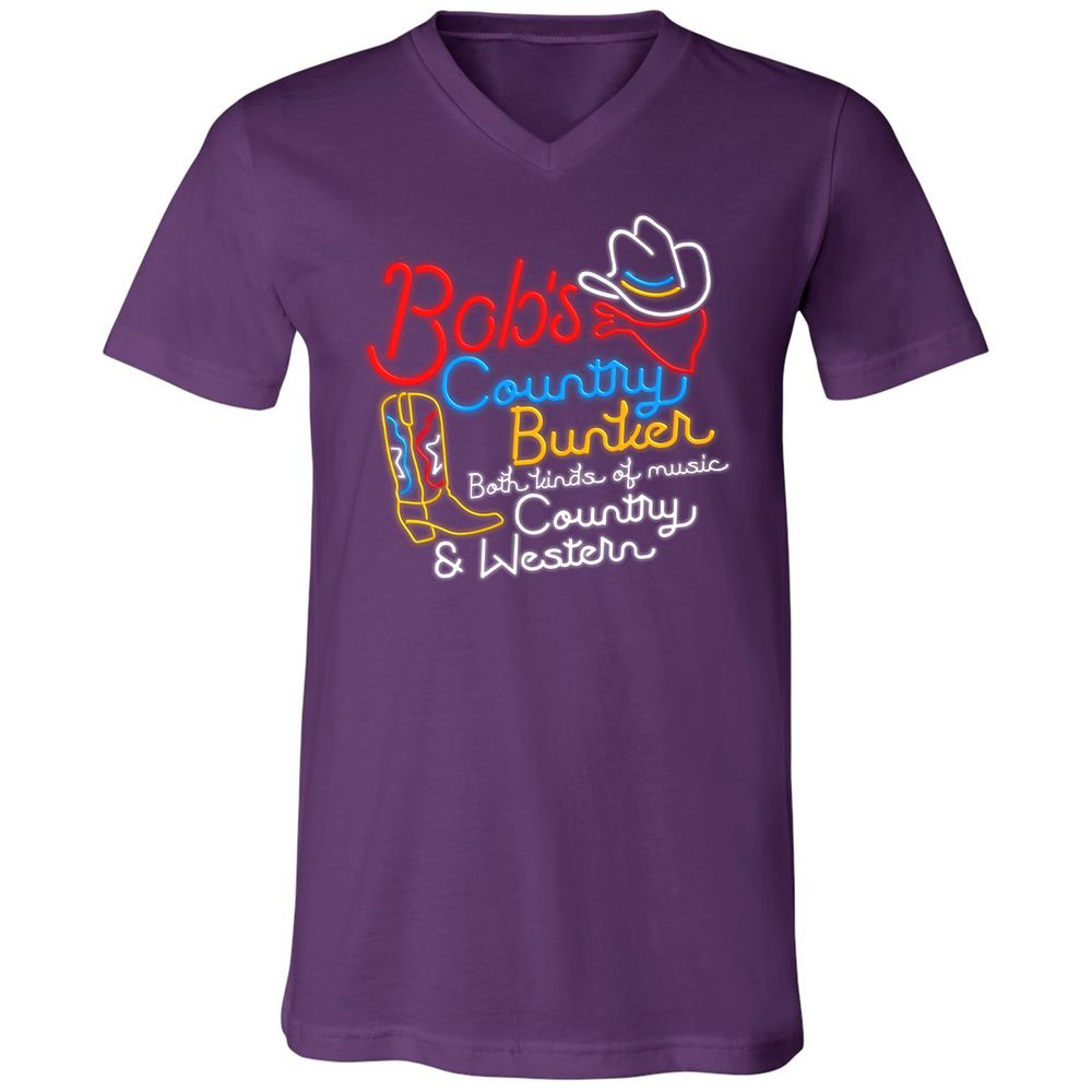 Unisex V-Neck T-Shirt - ZQ13HJLE - Team Purple - 9