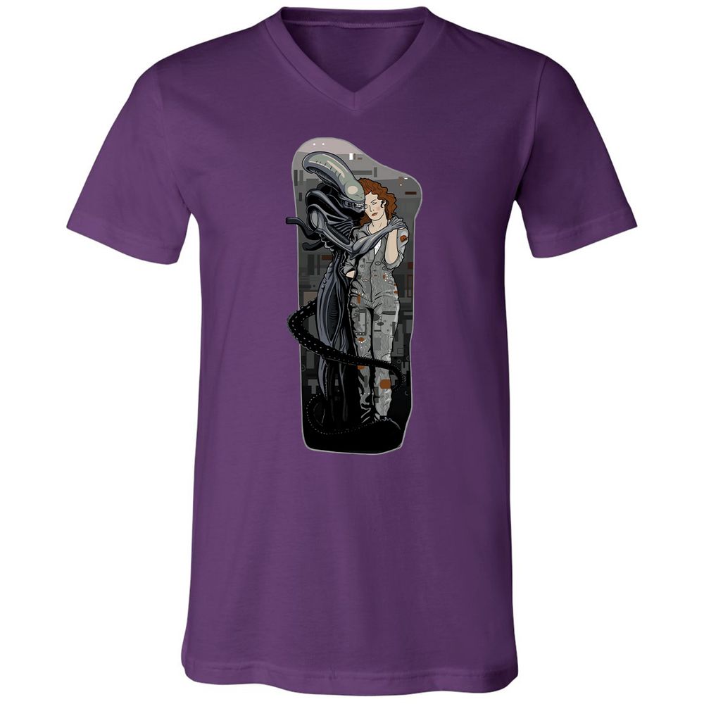 Unisex V-Neck T-Shirt - R4KUAQ4D - Team Purple - 9