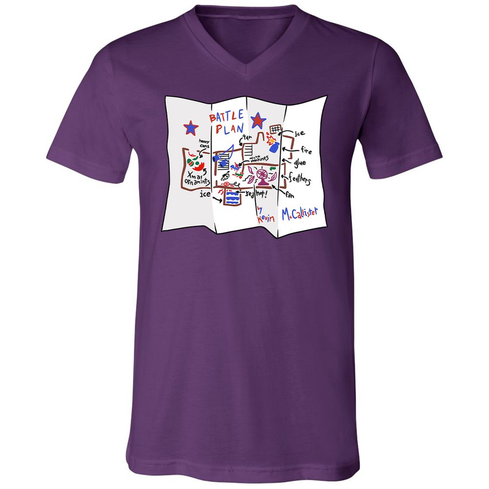 Unisex V-Neck T-Shirt - JS1J7XUR - Team Purple - 9