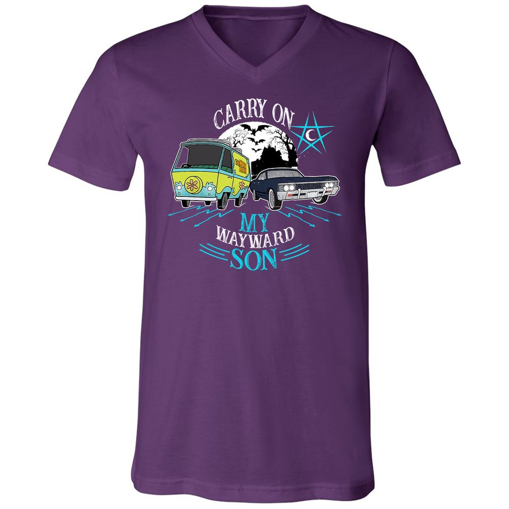 Unisex V-Neck T-Shirt - TZZBD337 - Team Purple - 9