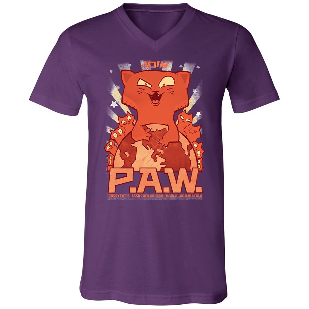 Unisex V-Neck T-Shirt - HMCAWK44 - Team Purple - 9