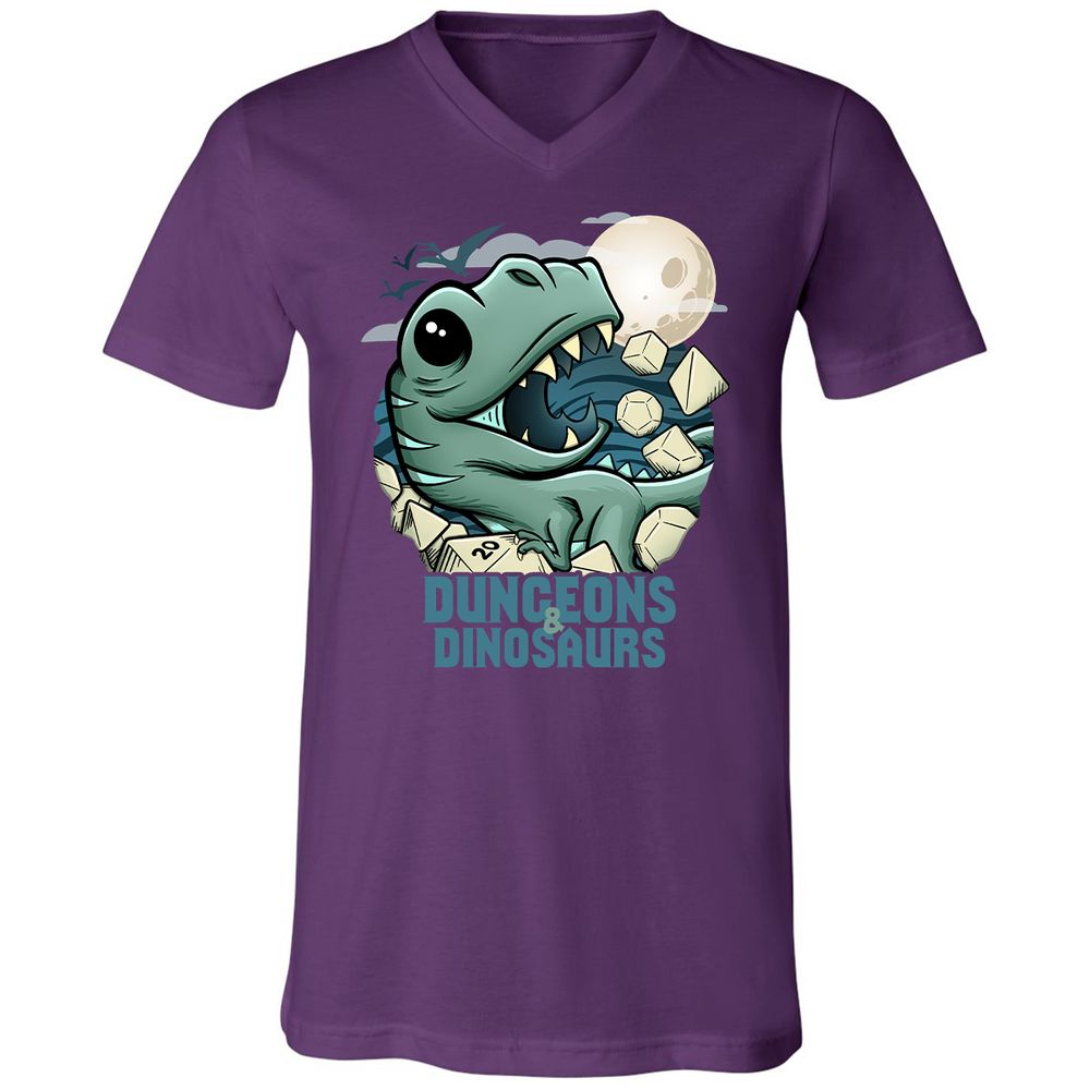 Unisex V-Neck T-Shirt - L4HCKPDR - Team Purple - 9