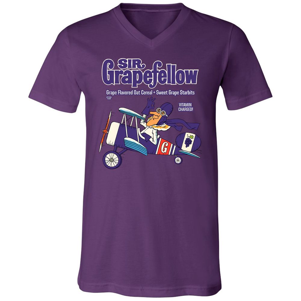 Unisex V-Neck T-Shirt - W8Q97QYJ - Team Purple - 9