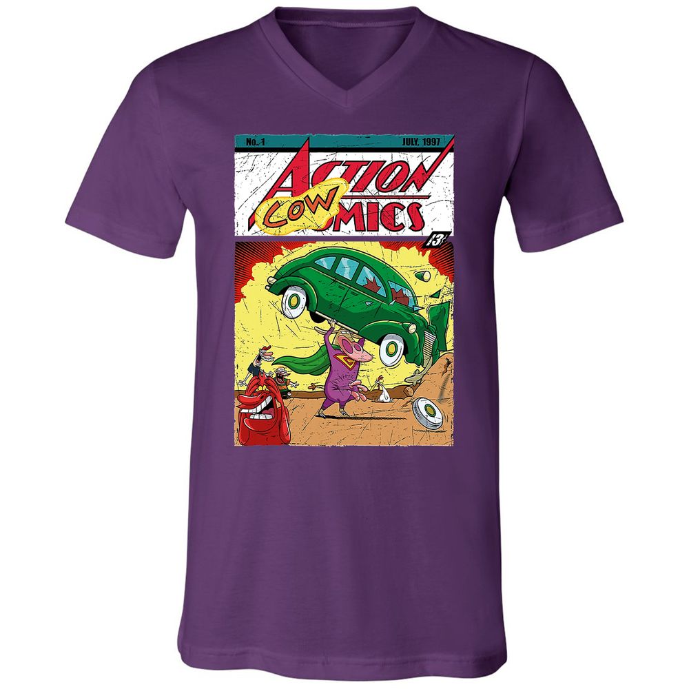 Unisex V-Neck T-Shirt - B6DDSGGC - Team Purple - 9