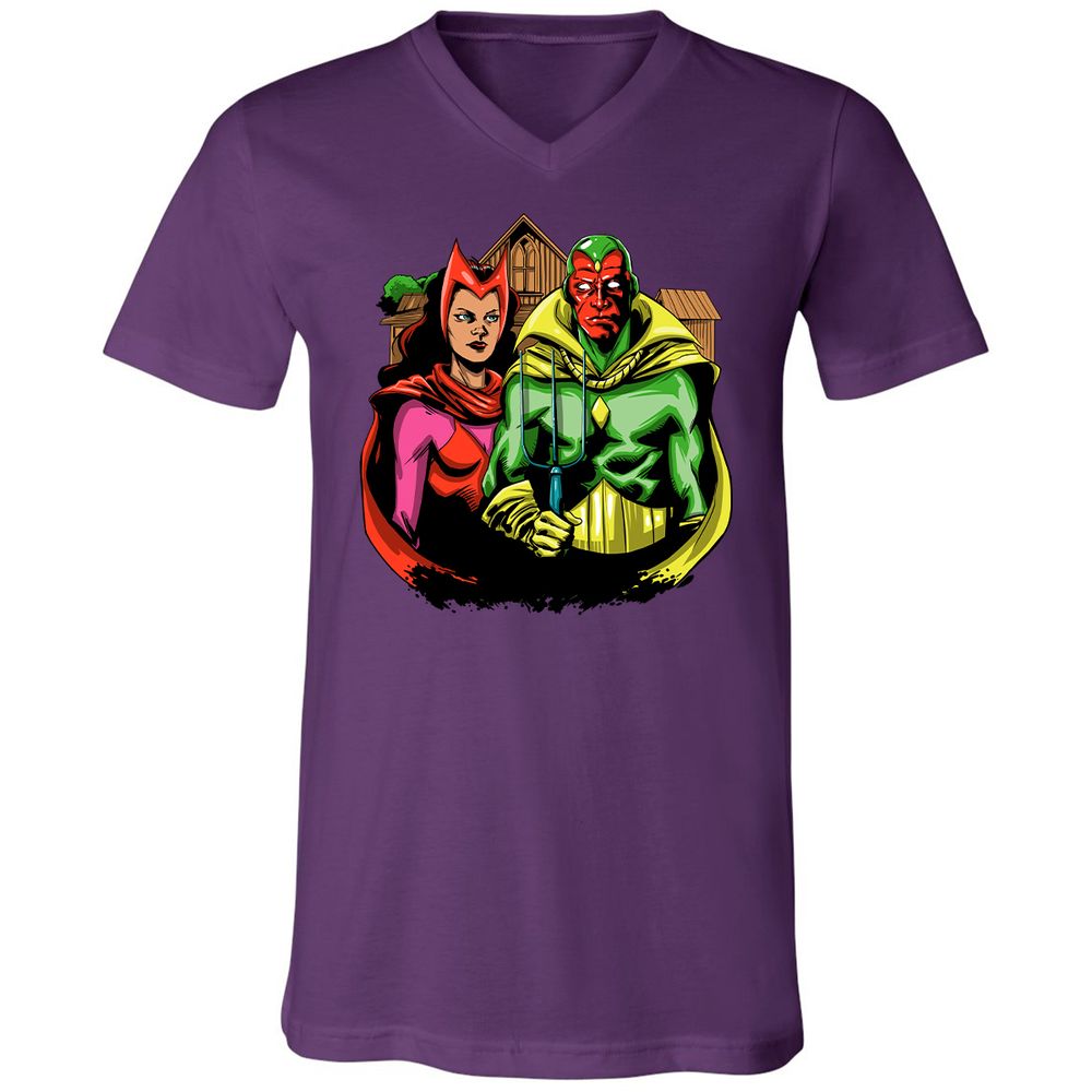 Unisex V-Neck T-Shirt - 5U655XYT - Team Purple - 9