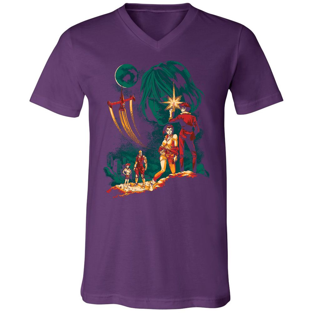 Unisex V-Neck T-Shirt - B1Q4WY5K - Team Purple - 9