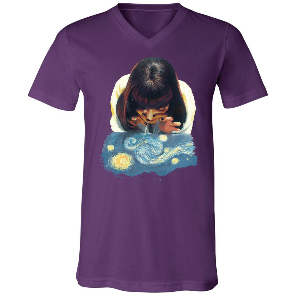 Unisex V-Neck T-Shirt - NCLHZQQT - Team Purple - 9