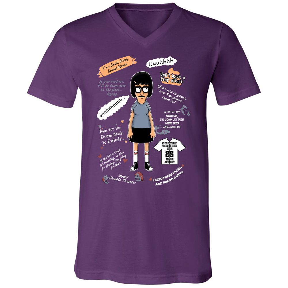 Unisex V-Neck T-Shirt - T3CZVEXZ - Team Purple - 9