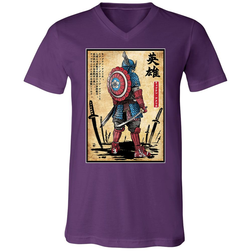 Unisex V-Neck T-Shirt - VGYMDNKQ - Team Purple - 9