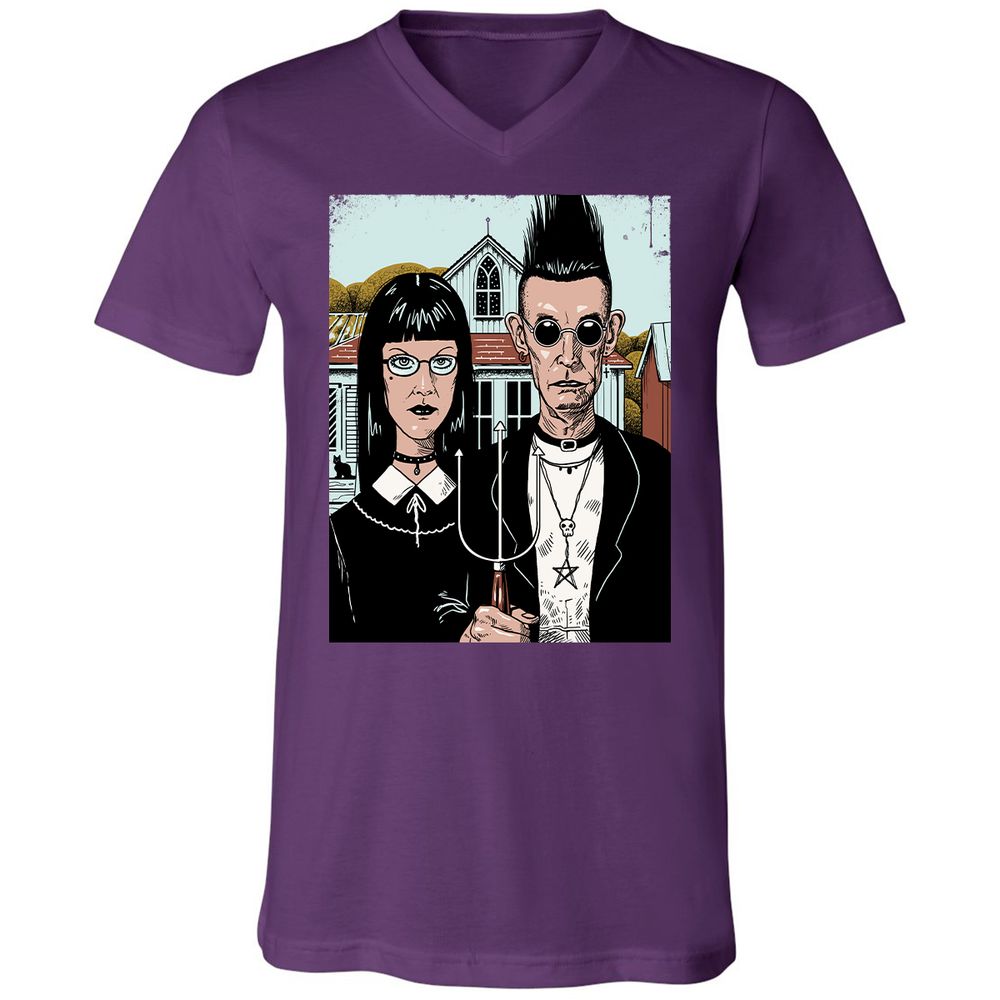 Unisex V-Neck T-Shirt - 5EA5DYBF - Team Purple - 9