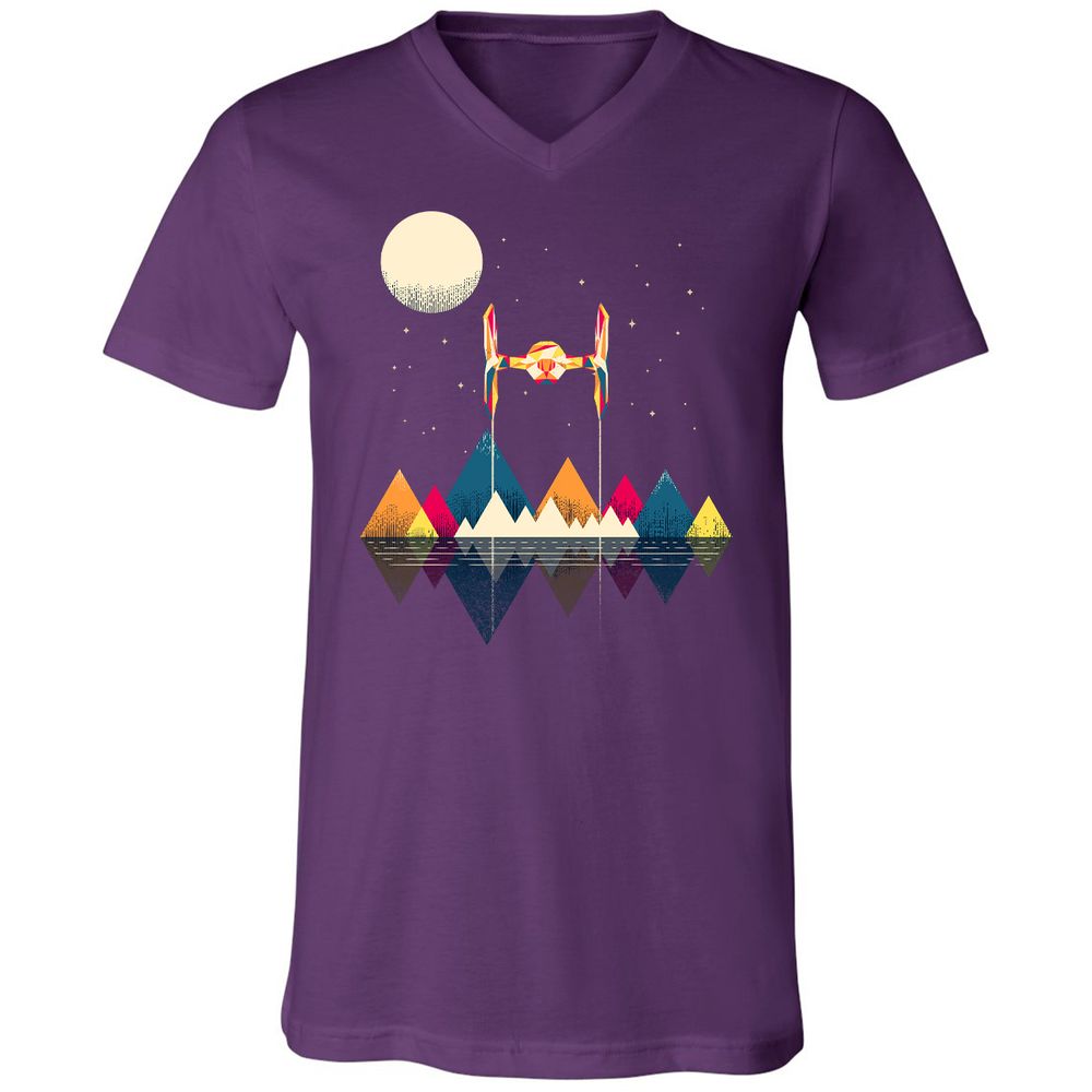 Unisex V-Neck T-Shirt - NPQAH1K7 - Team Purple - 9