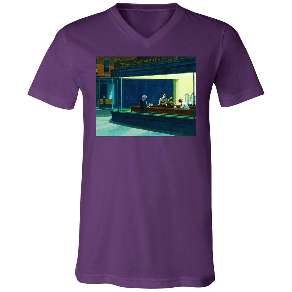Unisex V-Neck T-Shirt - H44PJC6B - Team Purple - 9