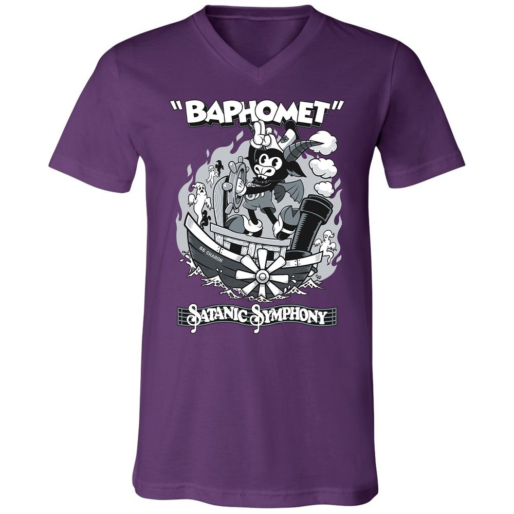 Unisex V-Neck T-Shirt - QA8MJJUX - Team Purple - 9