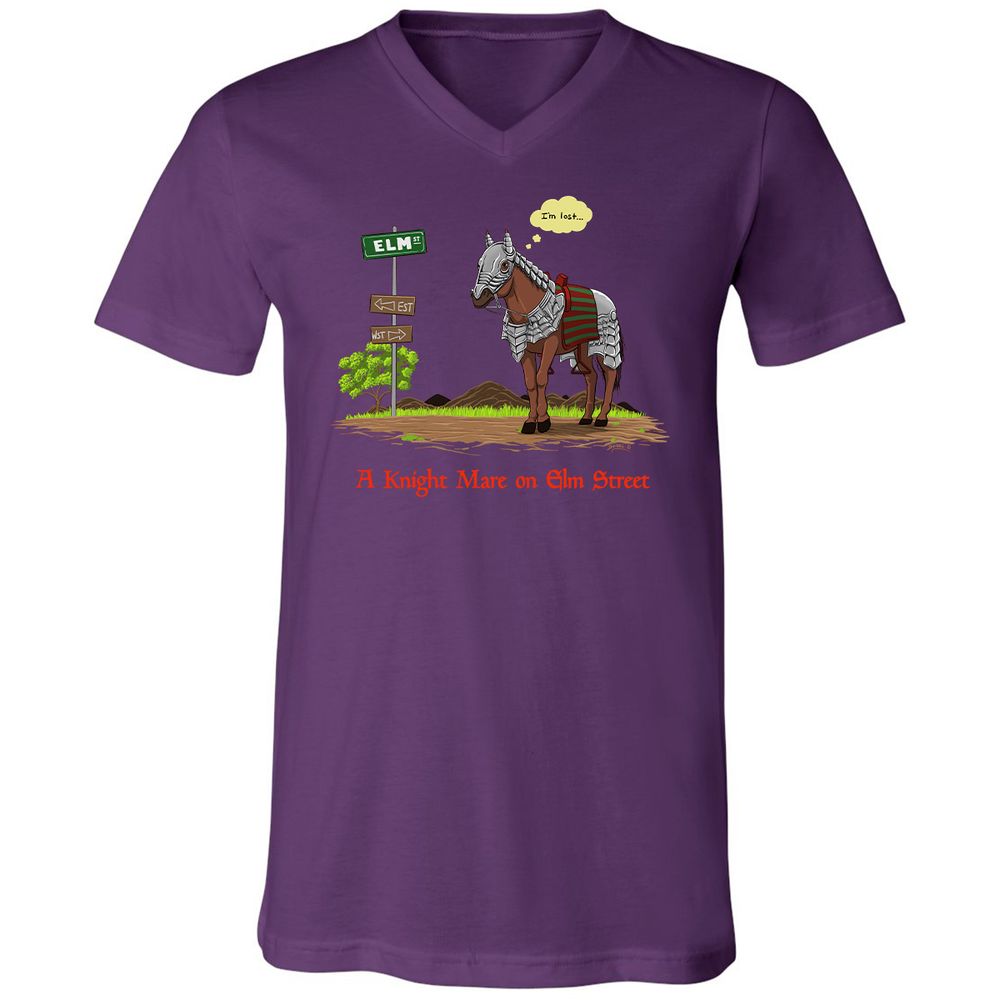 Unisex V-Neck T-Shirt - 84T8RVNV - Team Purple - 9