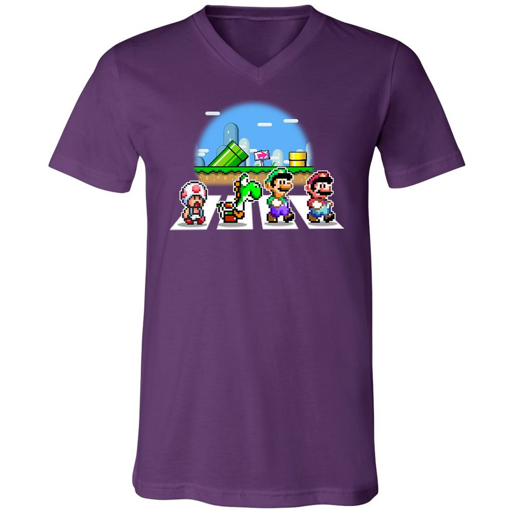 Unisex V-Neck T-Shirt - R4W2CWZ6 - Team Purple - 9