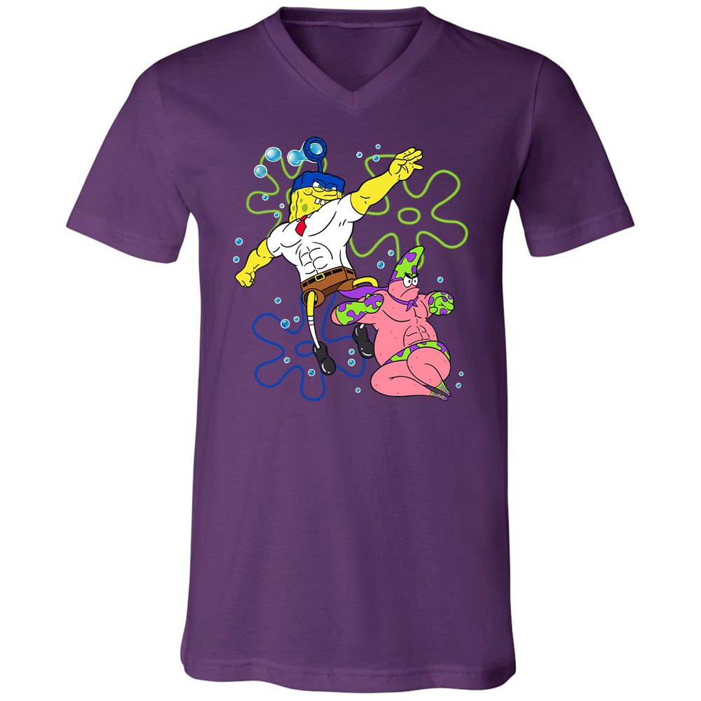 Unisex V-Neck T-Shirt - 8RRK6HKW - Team Purple - 9