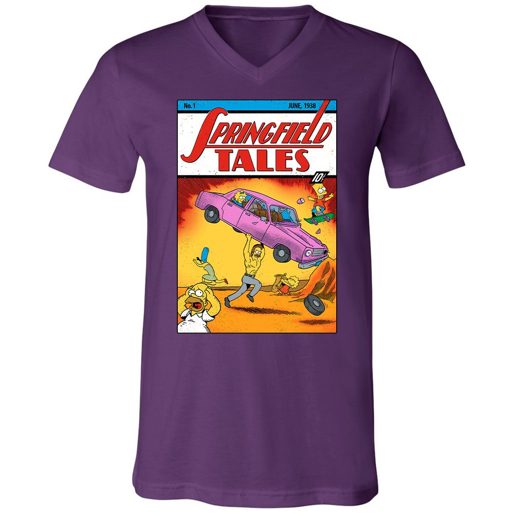 Unisex V-Neck T-Shirt - 7KMPH4NT - Team Purple - 9