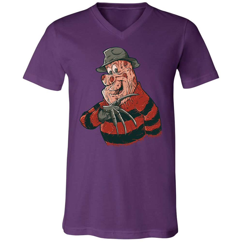 Unisex V-Neck T-Shirt - 45D2U3JH - Team Purple - 9