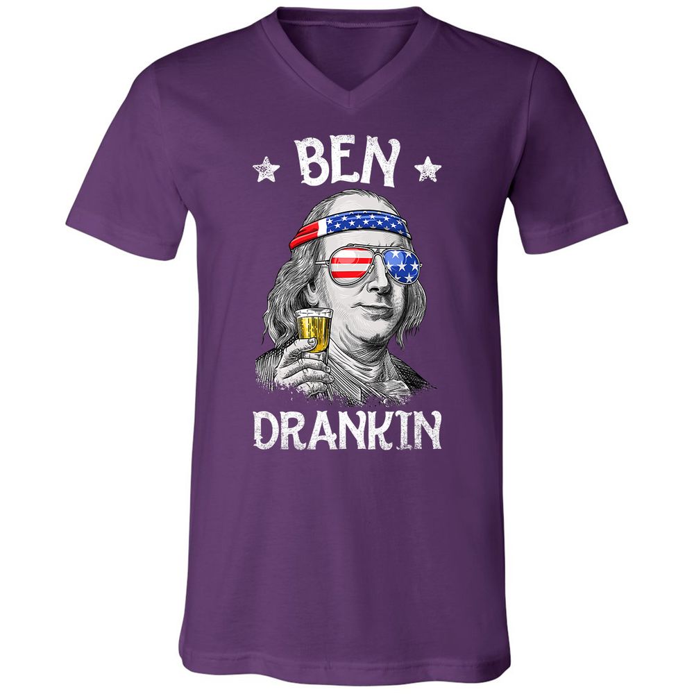 Unisex V-Neck T-Shirt - 8LX3S7S1 - Team Purple - 9