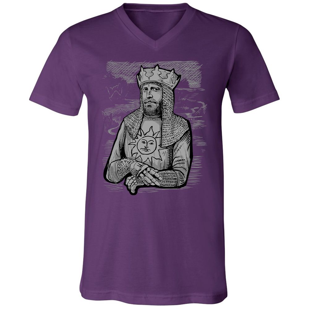 Unisex V-Neck T-Shirt - J46FX5JT - Team Purple - 9