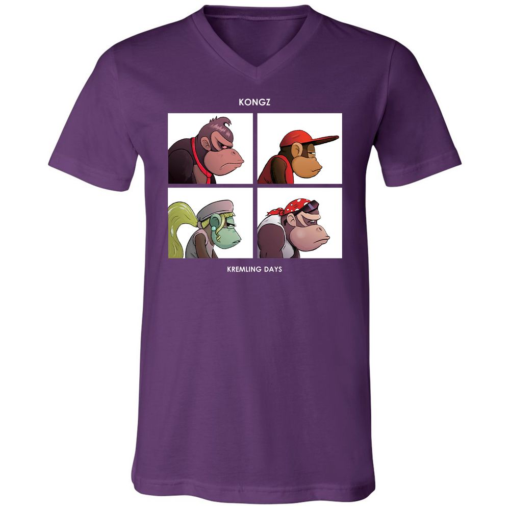 Unisex V-Neck T-Shirt - N695K2RH - Team Purple - 9