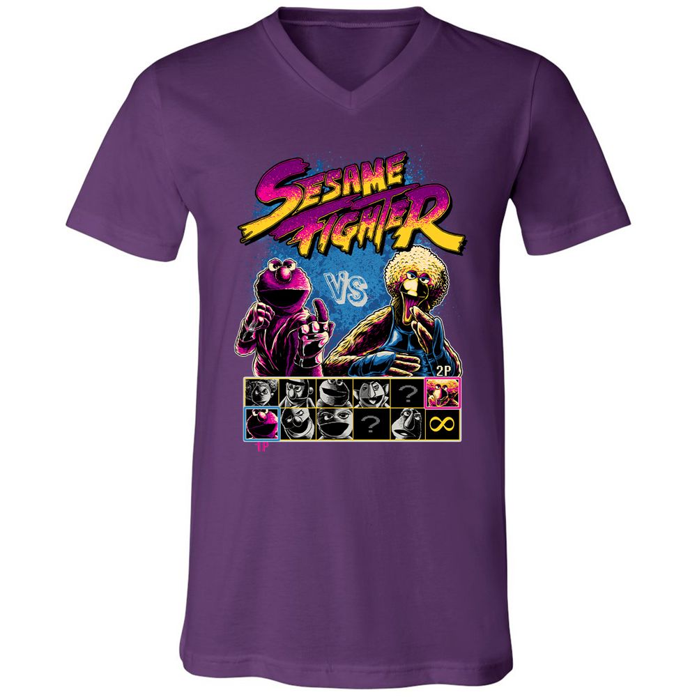 Unisex V-Neck T-Shirt - 5S7QX2KP - Team Purple - 9