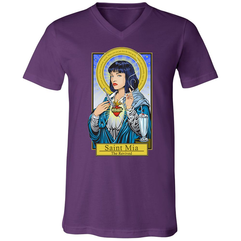 Unisex V-Neck T-Shirt - 1NZ6XVTB - Team Purple - 9