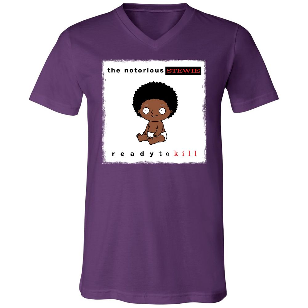 Unisex V-Neck T-Shirt - JR1WX8DD - Team Purple - 9