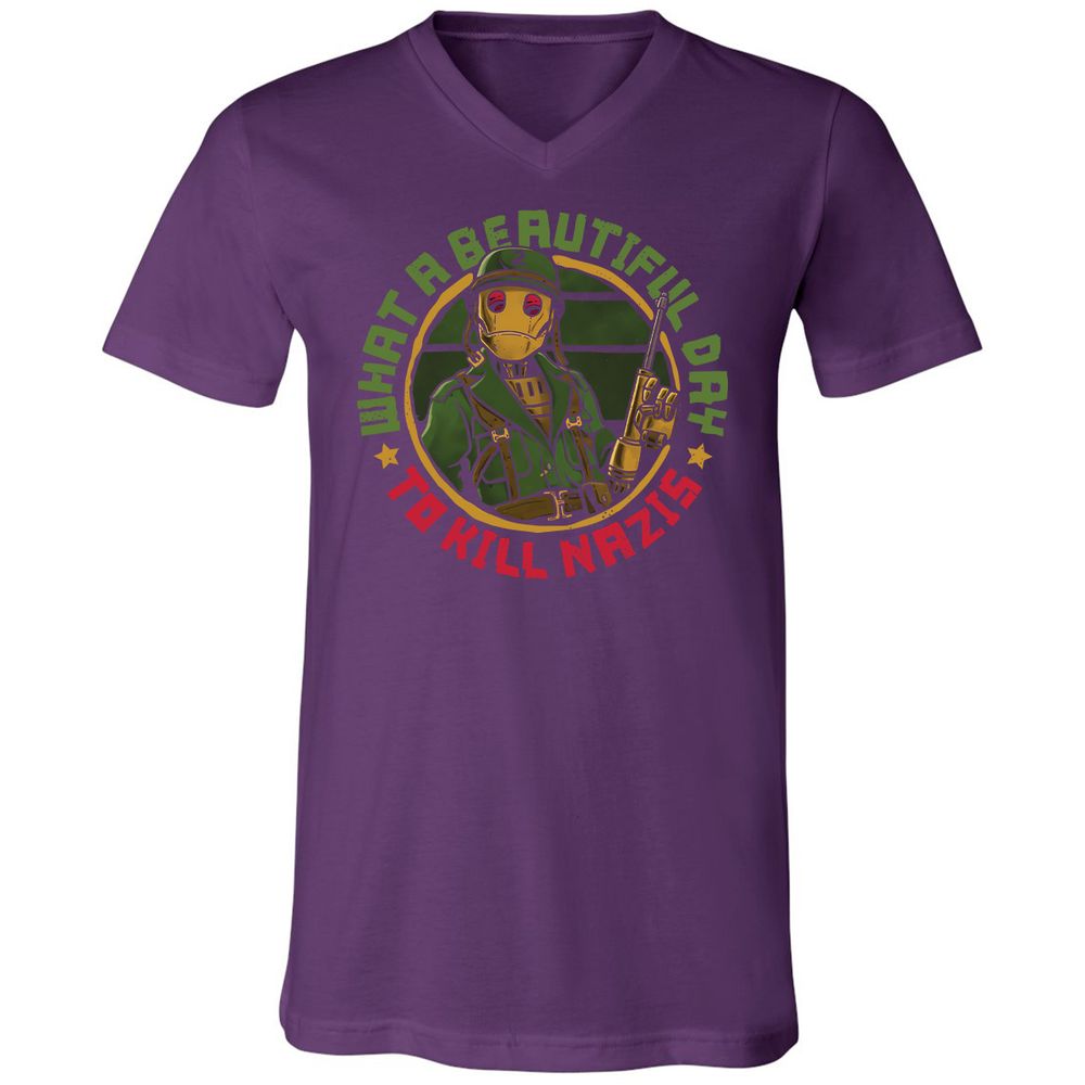 Unisex V-Neck T-Shirt - NLVTLZD2 - Team Purple - 9