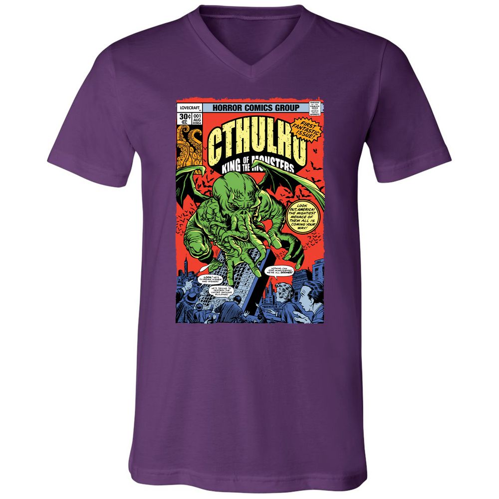 Unisex V-Neck T-Shirt - XKZ1X9TJ - Team Purple - 9