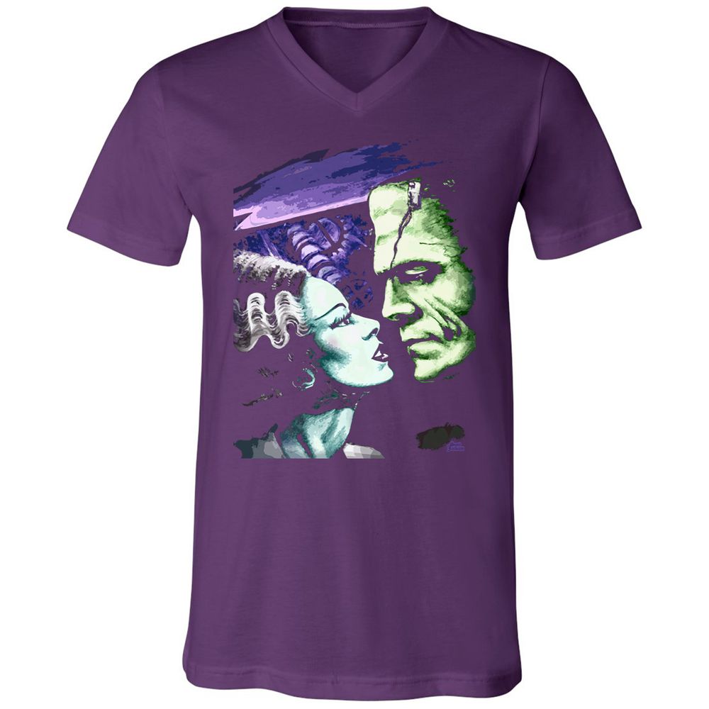 Unisex V-Neck T-Shirt - 8FCJXLRW - Team Purple - 9
