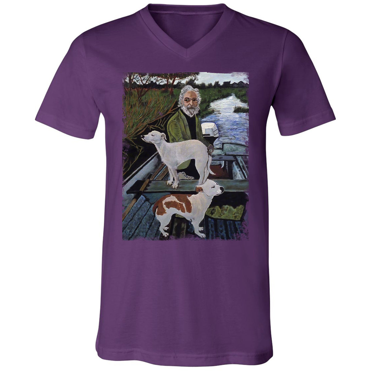 Unisex V-Neck T-Shirt - ZY8JYX1T - Team Purple - 9