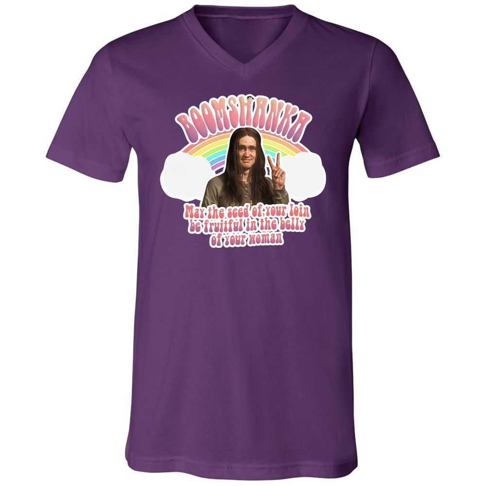 Unisex V-Neck T-Shirt - QANN7MK3 - Team Purple - 9
