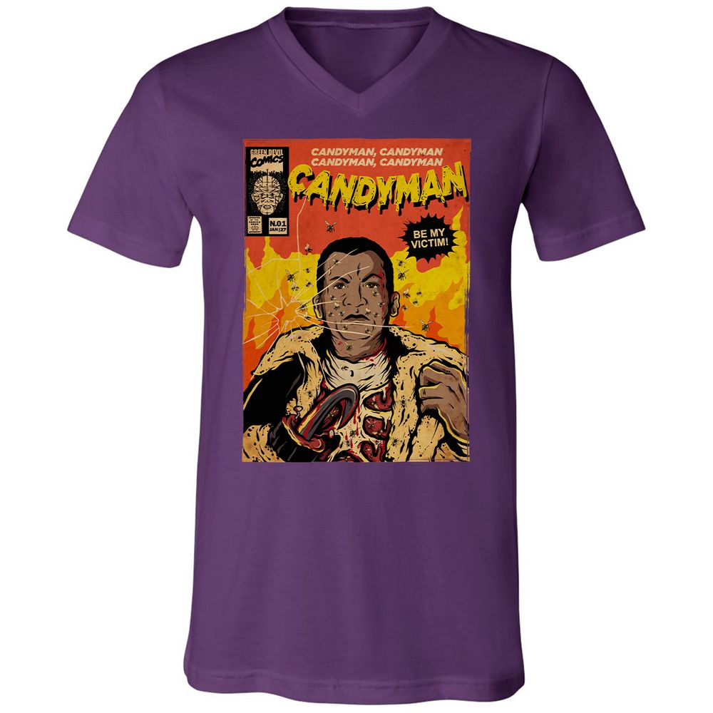 Unisex V-Neck T-Shirt - BKH4T9YG - Team Purple - 9