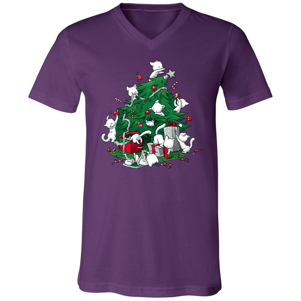 Unisex V-Neck T-Shirt - QZ5ZDD4R - Team Purple - 9