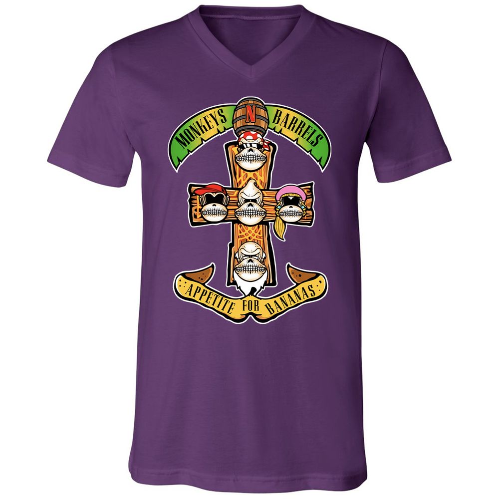 Unisex V-Neck T-Shirt - YR9YFCZ7 - Team Purple - 9