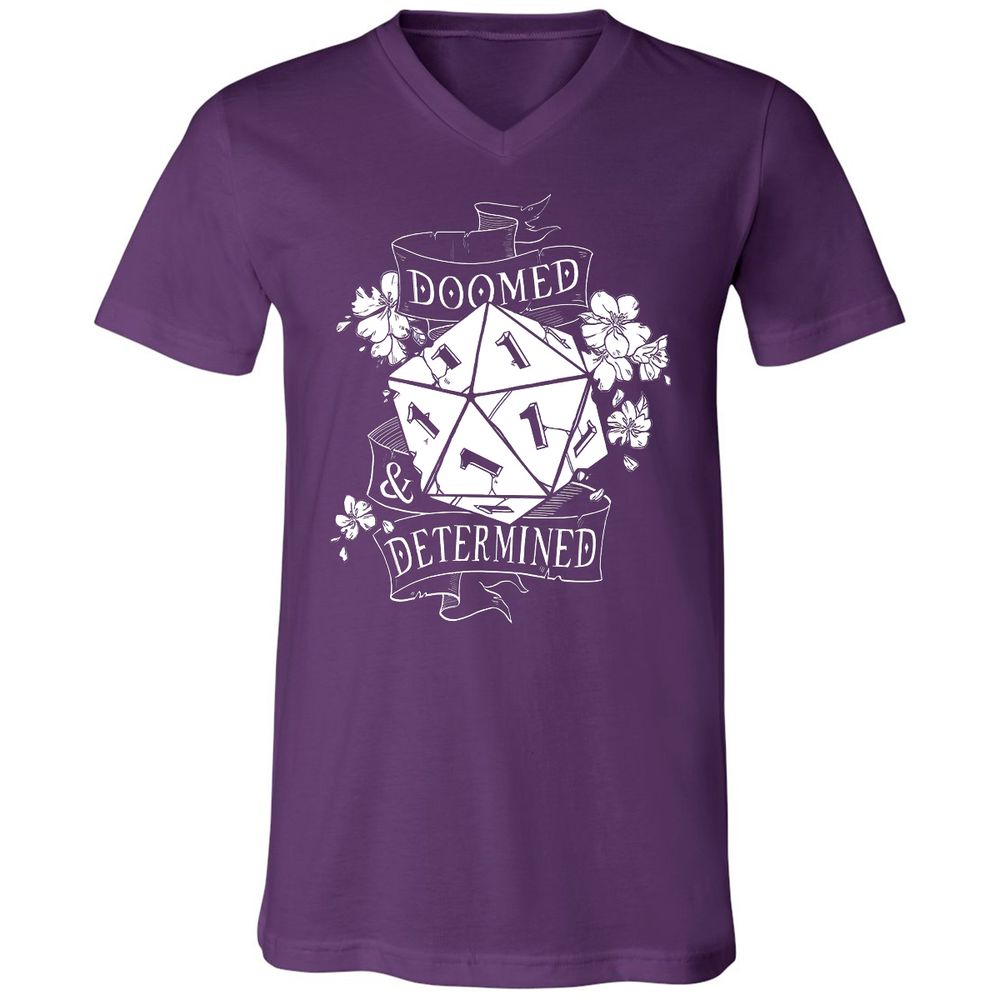 Unisex V-Neck T-Shirt - HQB9XJKM - Team Purple - 9